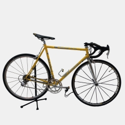 Vélo de course Basso acier jaune d'occasion (2x8v), marché des étalagistes de la Riponne à 1005 Lausanne Vaud