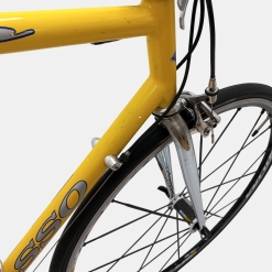 Vélo de course Basso acier jaune d'occasion (2x8v), marché des étalagistes de la Riponne à 1005 Lausanne Vaud