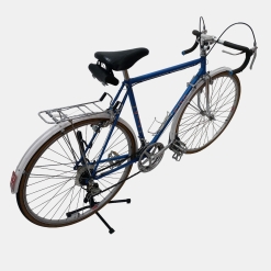 Vélo de course Cilo vintage acier bleu d'occasion (2x5v), marché des étalagistes de la Riponne à 1005 Lausanne Vaud Romandie