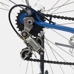 Vélo de course Cilo vintage acier bleu d'occasion (2x5v), marché des étalagistes de la Riponne à 1005 Lausanne Vaud Romandie