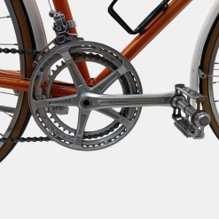 Vélo de course Cilo vintage acier orange d'occasion (2x5v), marché des étalagistes de la Riponne à 1005 Lausanne Vaud