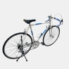 Vélo de course Peugeot acier bleu et blanc d'occasion (2x6v), marché des étalagistes de la Riponne à 1005 Lausanne Vaud